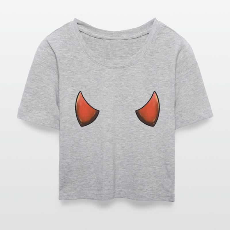 Devil's Horn Devil's Devil's Woman Devil's Guy Cropped T-Shirt