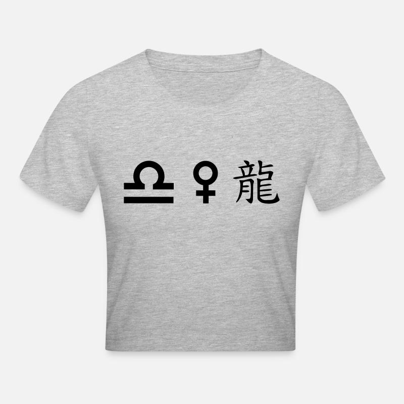 Libra Venus Dragon - Cropped T-Shirt - heather grey