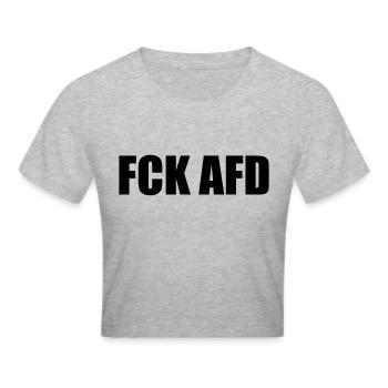 FUCK AFD - Frauen Cropped T-Shirt - Grau meliert - Vorne - Liana (172cm)