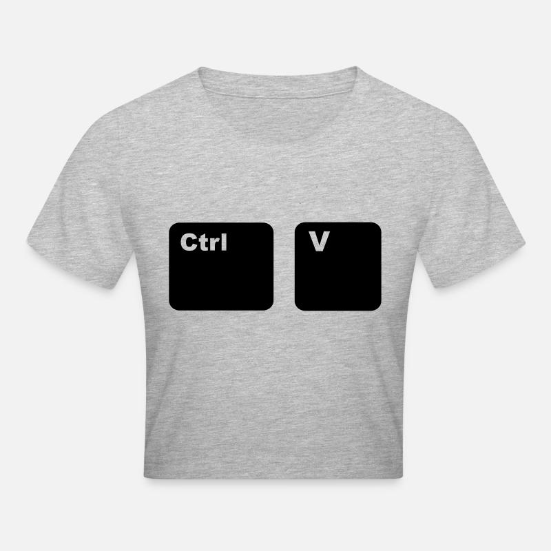 Ctrl + V Copy and Paste - Cropped T-Shirt - heather grey