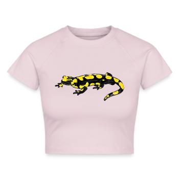 Fire Salamander I - Cropped T-Shirt - heather grey - Front - Liana (172cm)