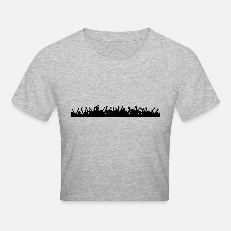 crowd_people - Cropped T-Shirt - heather grey