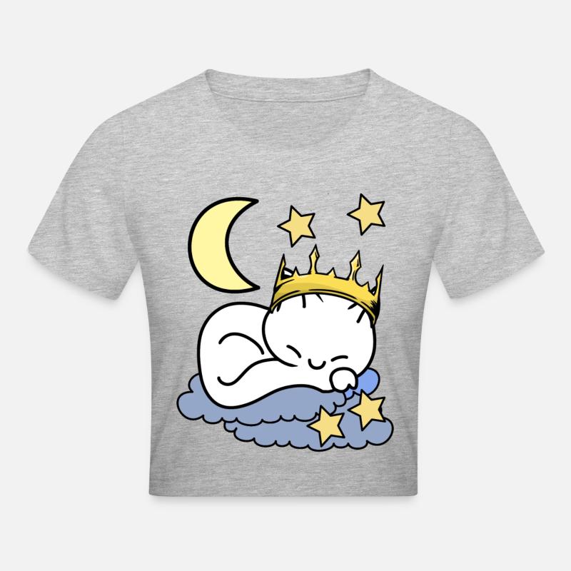 Chats Princesse rêve céleste ciel étoilé - Crop top - gris chiné