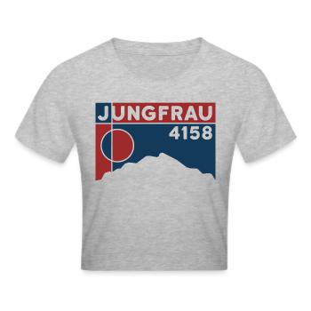 Bernese Oberland Jungfraujoch Mountain Jungfrau Ski Tour - Cropped T-Shirt - heather grey - Front - Liana (172cm)