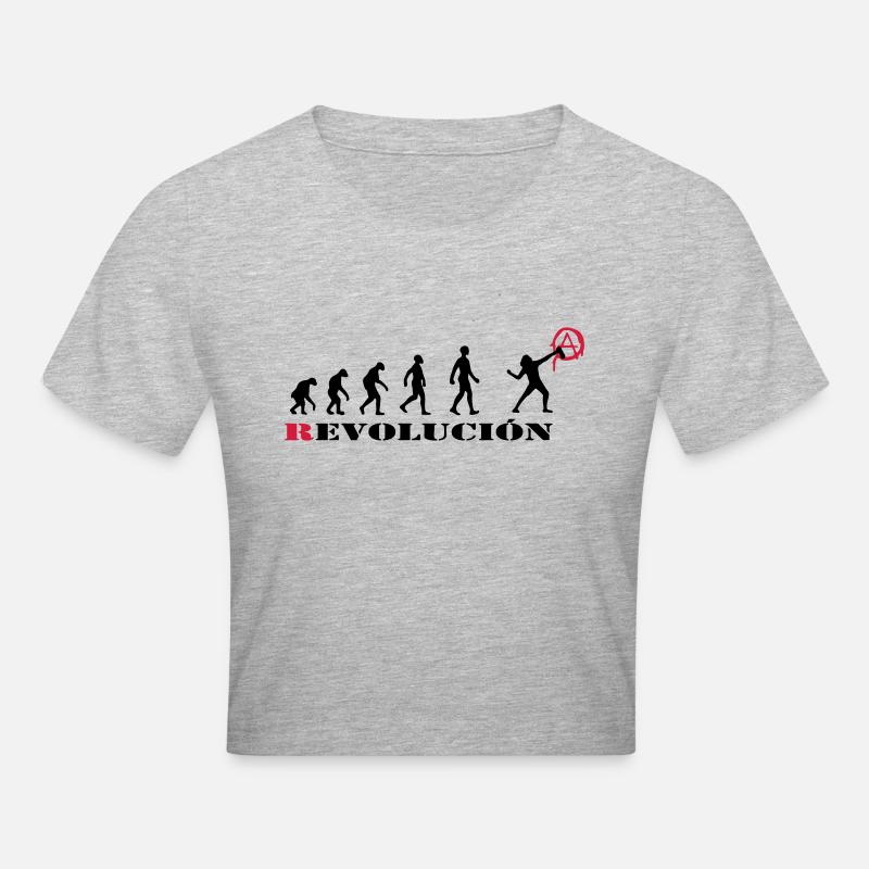 r-evolution, evolution, revolution, street art, - Crop top - gris chiné