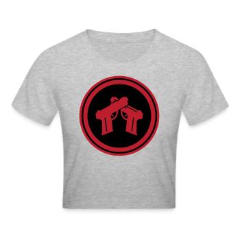 Pistol Symbol - Cropped T-Shirt - heather grey - Front - Liana (172cm)