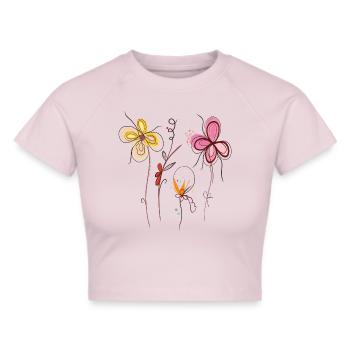 Fleurs Fantaisie - Crop top - gris chiné - Devant - Liana (172cm)