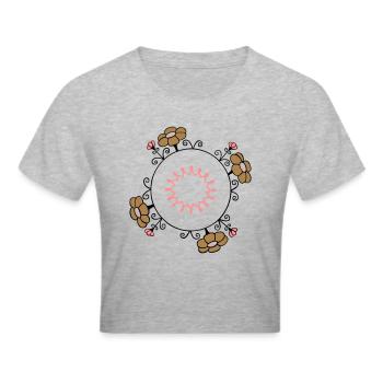 Ornement, fantaisie - Crop top - gris chiné - Devant - Liana (172cm)