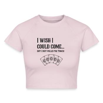 Den Turm ziehen - Frauen Cropped T-Shirt - Grau meliert - Vorne - Liana (172cm)