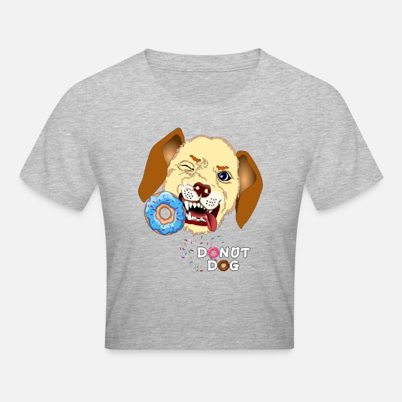 Beignet mords de chien - Crop top - gris chiné