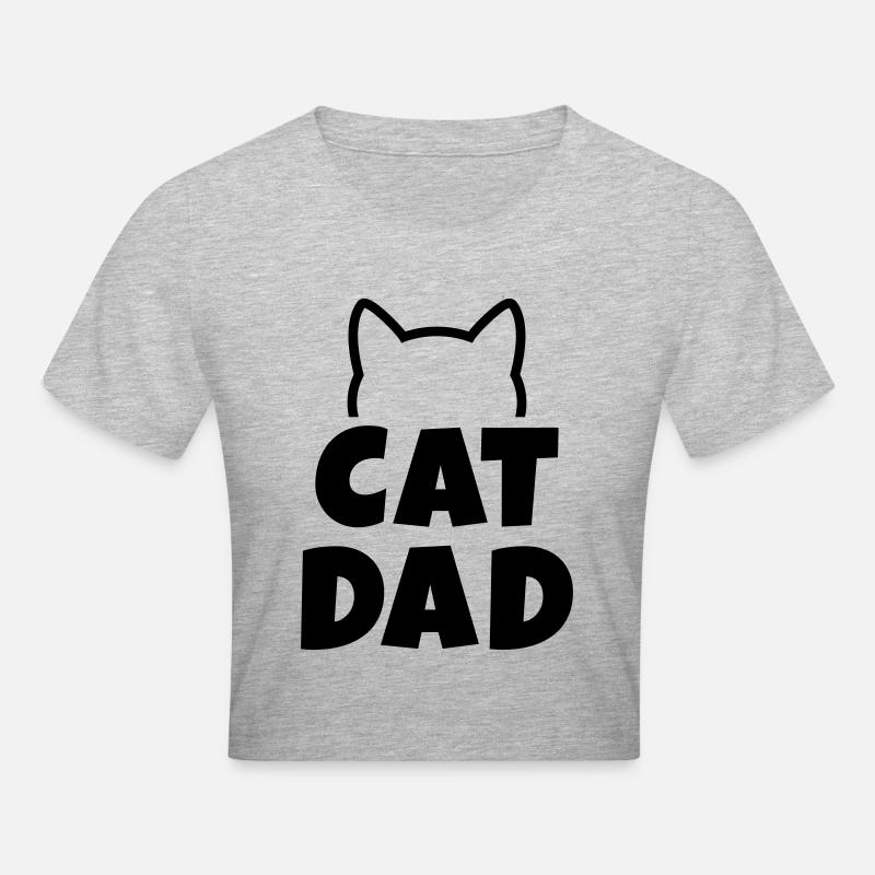 Cat Dad - Crop top - gris chiné