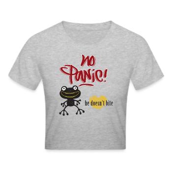 Pas de panique, il ne mord pas, Frosch - Crop top - gris chiné - Devant - Liana (172cm)