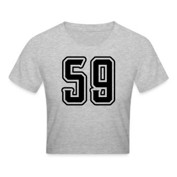 59 Number Symbol - Cropped T-Shirt - heather grey - Front - Liana (172cm)