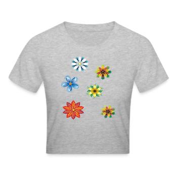 Fantaisie de fleurs - Crop top - gris chiné - Devant - Liana (172cm)