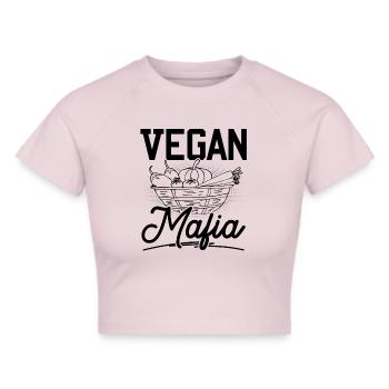 Vegan Mafia - Frauen Cropped T-Shirt - Grau meliert - Vorne - Liana (172cm)