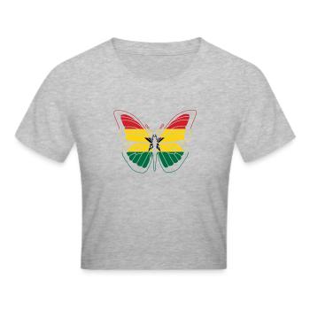 Ghana - Crop top - gris chiné - Devant - Liana (172cm)