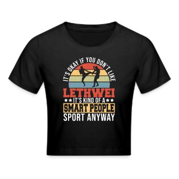 Lethwei burmesisches Geschenk - Frauen Cropped T-Shirt - Schwarz - Vorne - Marisol (170cm)