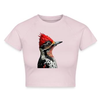 Specht - Frauen Cropped T-Shirt - Grau meliert - Vorne - Liana (172cm)
