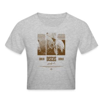 Diskusfisch Buntbarsch Aquarium Fischhalter - Frauen Cropped T-Shirt - Grau meliert - Vorne - Liana (172cm)