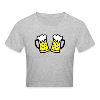 Chope de bière symbole de bière - Crop top - gris chiné - Devant - Liana (172cm)