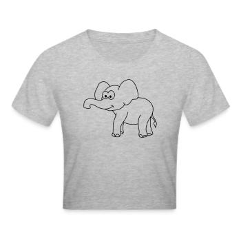 Bande dessinée d’éléphant - Crop top - gris chiné - Devant - Liana (172cm)