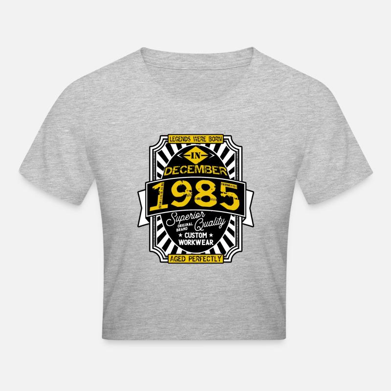1985 DECEMBER - Crop top - gris chiné