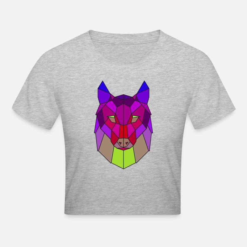 wolfcolour - Cropped T-Shirt - heather grey