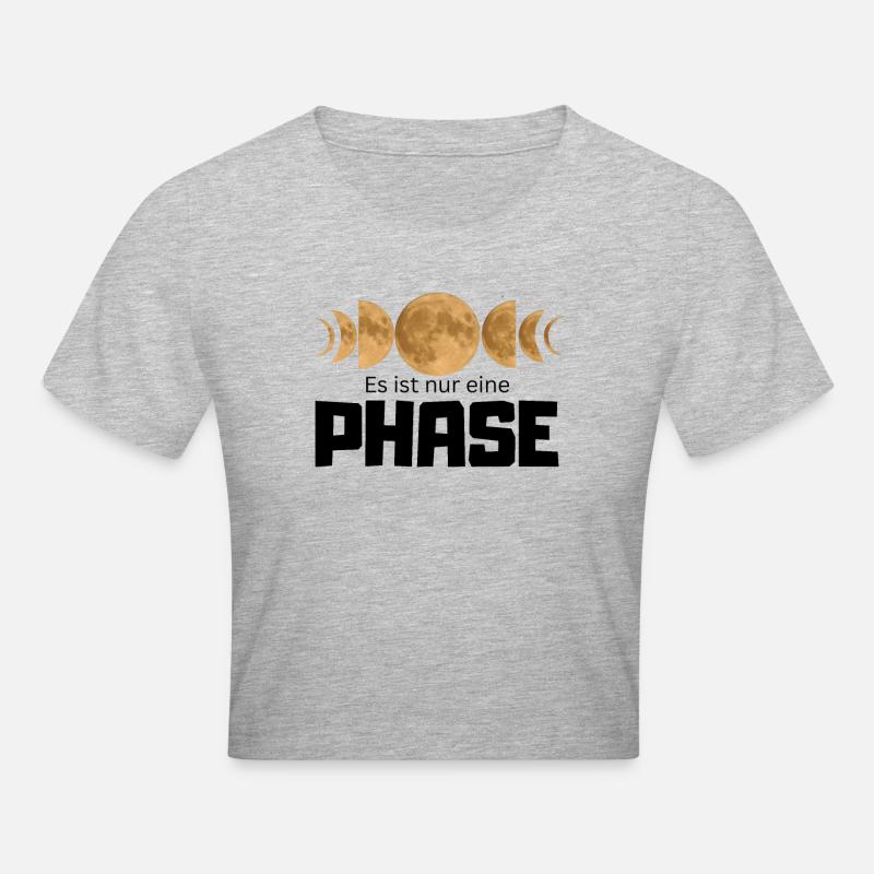 Ce n’est qu’une phase - Moon Phases Design - Crop top - gris chiné