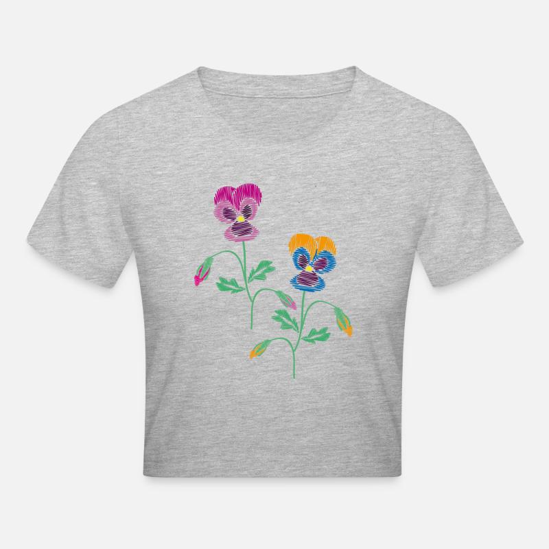 Pensée - Crop top - gris chiné