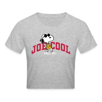 Peanuts Snoopy Joe Cool Sonnenbrille - Frauen Cropped T-Shirt - Grau meliert - Vorne - Liana (172cm)