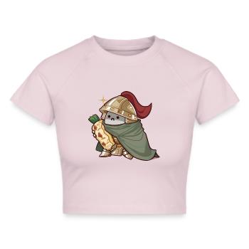 Ritter - Frauen Cropped T-Shirt - Grau meliert - Vorne - Liana (172cm)