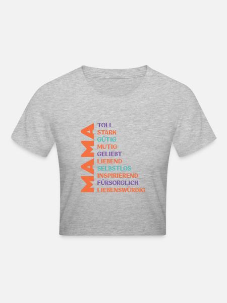Mother's Day MAMA Design - Cropped T-Shirt - heather grey