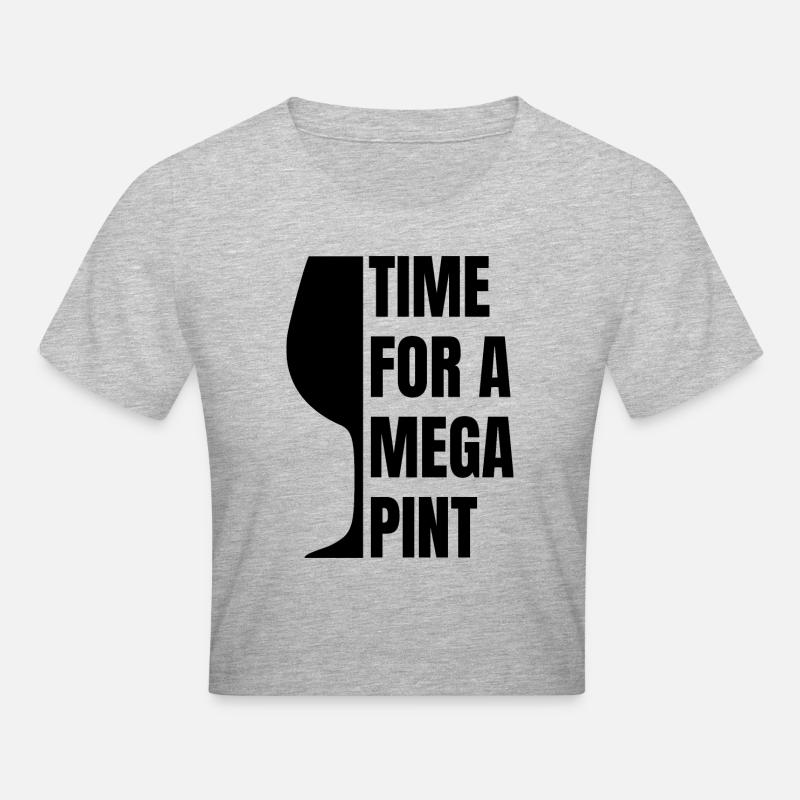 C'est l'heure d'une méga pinte - Crop top - gris chiné