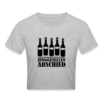 Junggesellenabschied - Frauen Cropped T-Shirt - Grau meliert - Vorne - Liana (172cm)