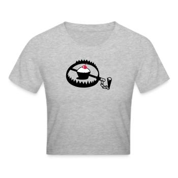 Pièges avec cupcakes - Crop top - gris chiné - Devant - Liana (172cm)