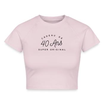 Cadeau 40 ans super original - Crop top - gris chiné - Devant - Liana (172cm)