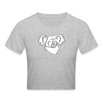 Koala Linienkunst - Frauen Cropped T-Shirt - Grau meliert - Vorne - Liana (172cm)