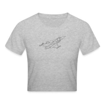 JAS 39 Gripen / jas39 / jas-39 Düsenjäger - Frauen Cropped T-Shirt - Grau meliert - Vorne - Liana (172cm)