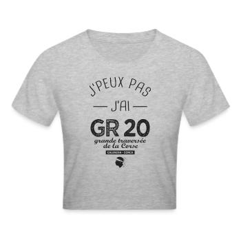 Je peux pas j ai GR20 GR 20 randonnée Corse - Crop top - gris chiné - Devant - Liana (172cm)