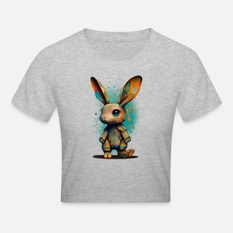 Buddy Bunny - Cropped T-Shirt - heather grey