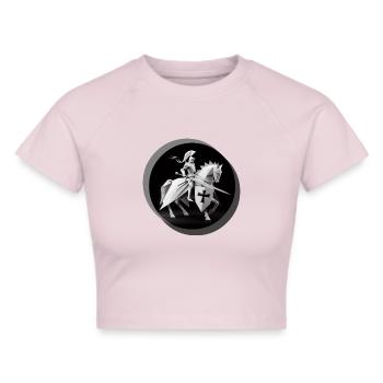 Ritter - Frauen Cropped T-Shirt - Grau meliert - Vorne - Liana (172cm)