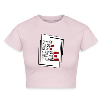 Affiche Engagement Electoral humour - Crop top - gris chiné - Devant - Liana (172cm)