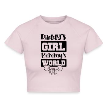 Daddy Mom Girl Baby - Cropped T-Shirt - heather grey - Front - Liana (172cm)