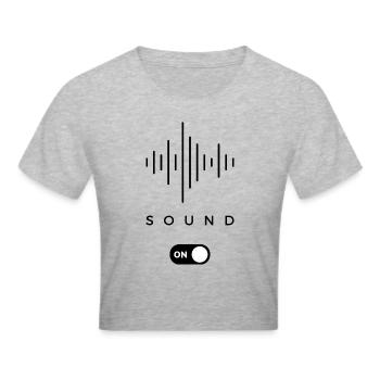 Sound ON - Frauen Cropped T-Shirt - Grau meliert - Vorne - Liana (172cm)