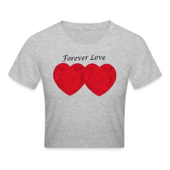 Amour pour toujours - Crop top - gris chiné - Devant - Liana (172cm)