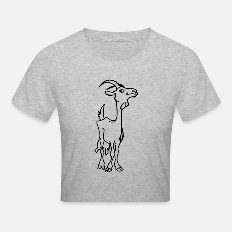 Chèvre - Crop top - gris chiné