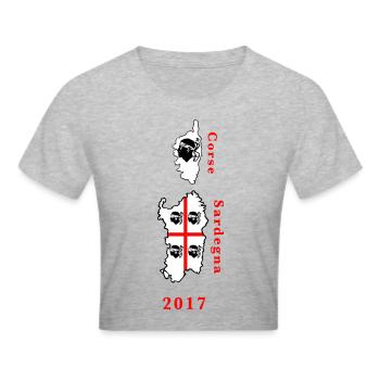 Corse-Sardegna-2017 - Cropped T-Shirt - heather grey - Front - Liana (172cm)