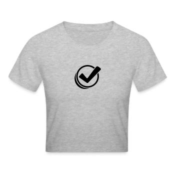 Haken Design - Frauen Cropped T-Shirt - Grau meliert - Vorne - Liana (172cm)