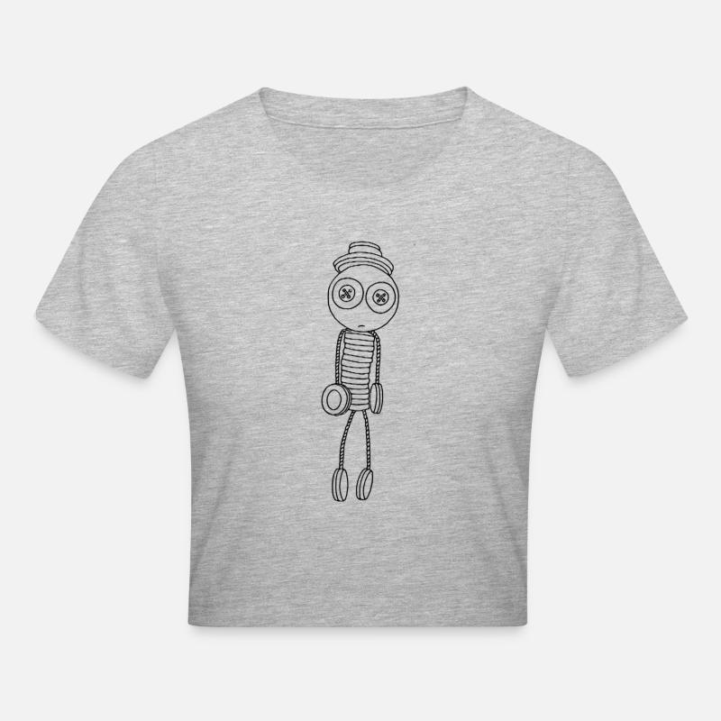 Mr Button - Crop top - gris chiné