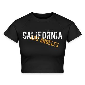Kalifornien Los Angeles - Cropped Frauen Organic T-Shirt - Schwarz - Vorne - AI Model Female 172 light (172cm)